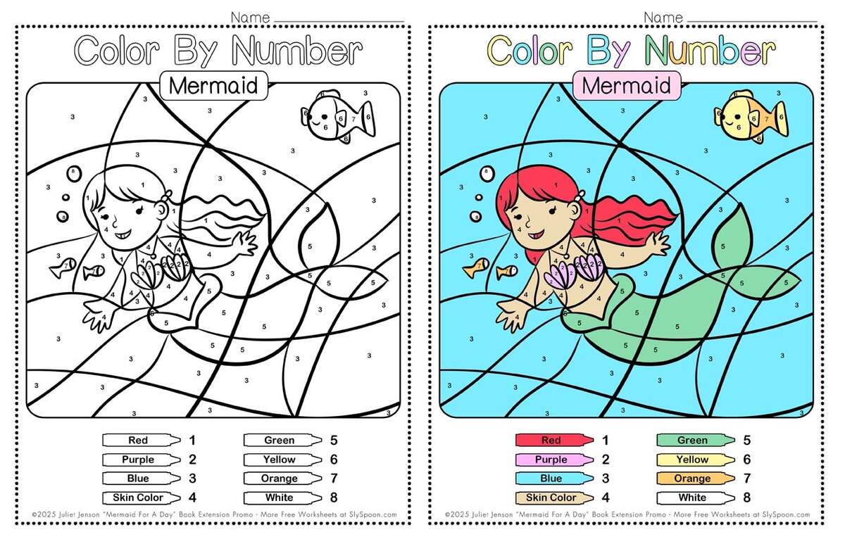 10 Fun Free Printable Mermaid Color By Number Pages Sly Spoon 10 Fun Free Printable Mermaid Color By Number Pages Sly Spoon