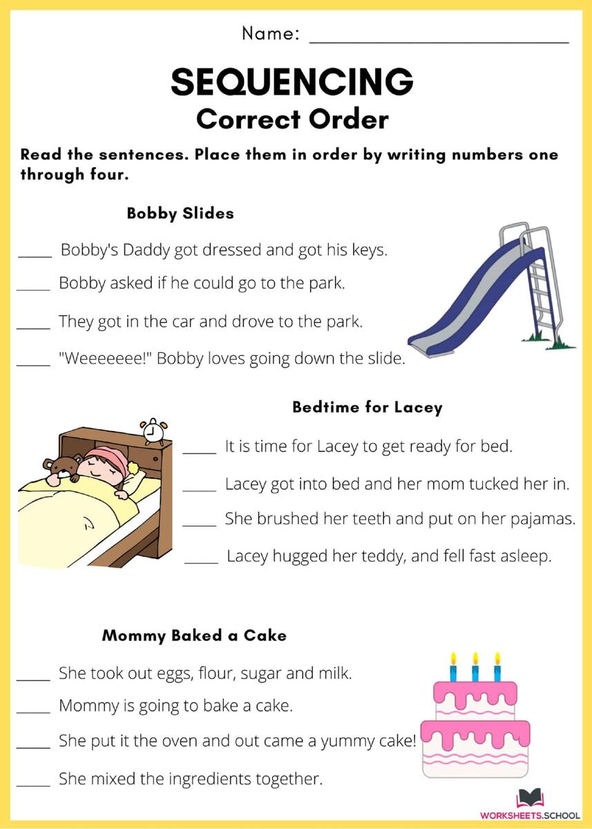 Free Printable Sequencing Worksheets For Kindergarten