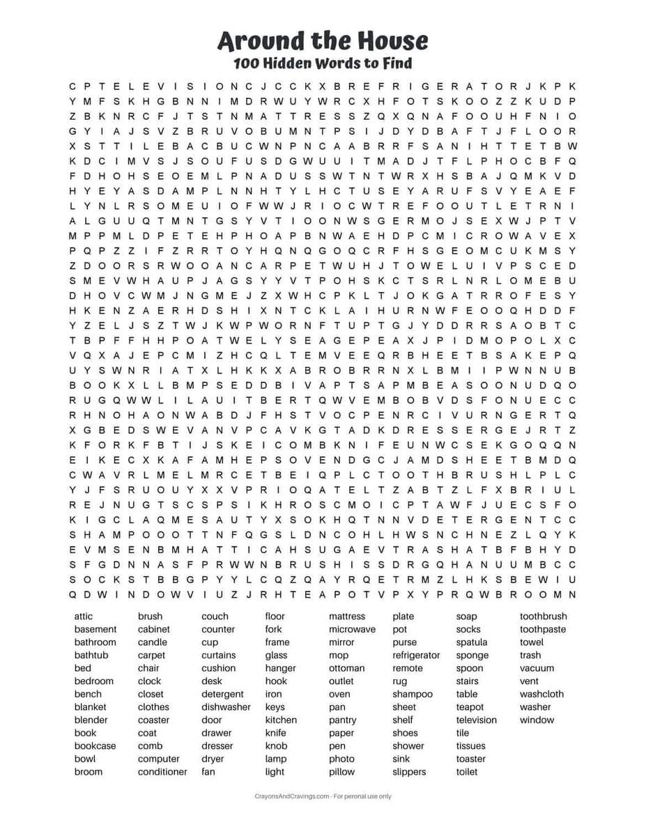 100 Hard Word Search Puzzles Printable FREE Growing Play