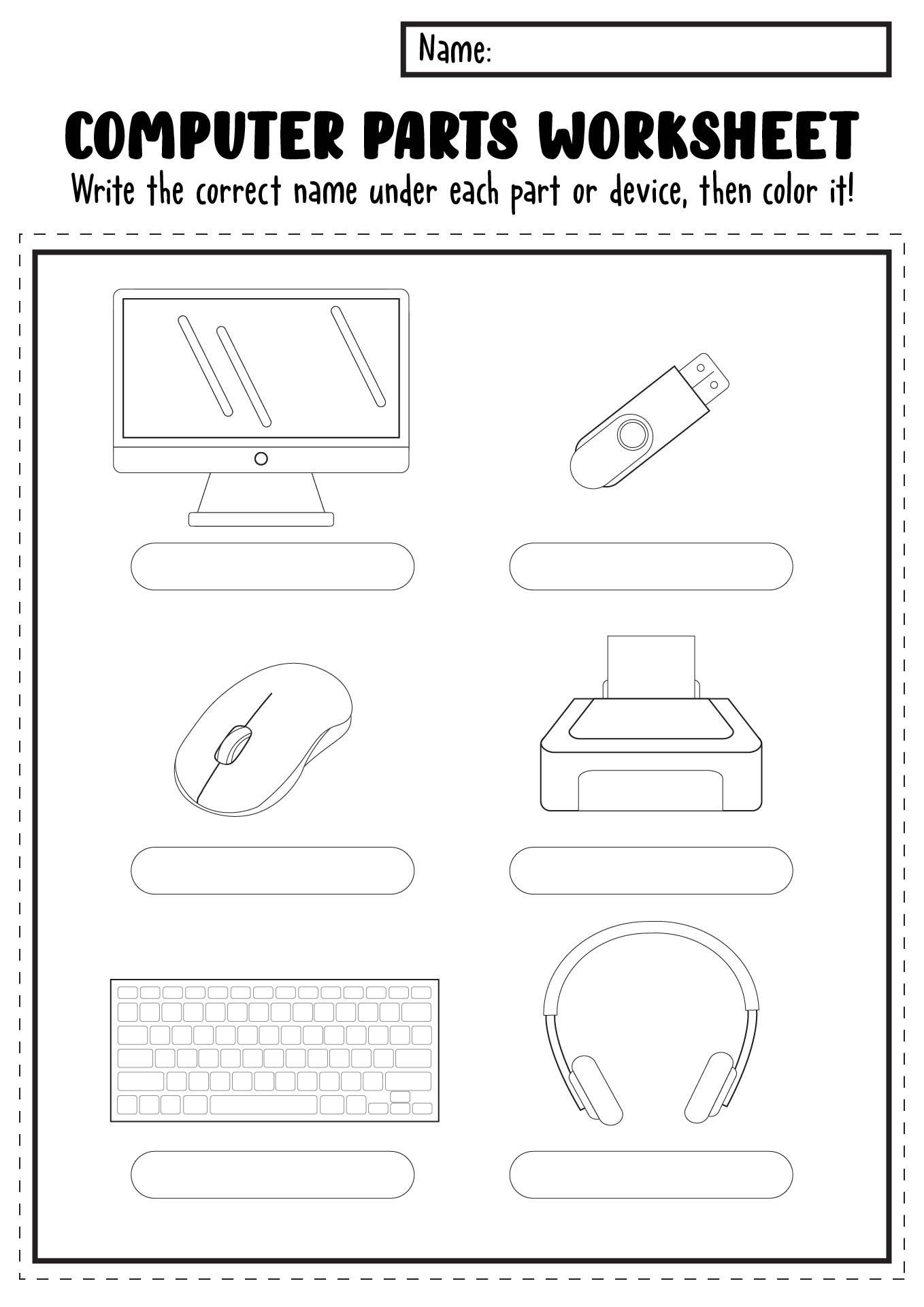 12 Computer Coloring Worksheets Free PDF At Worksheeto Computer Parts Labeling Activity 6 Worksheets Editable DIGITAL DOWNLOAD Etsy