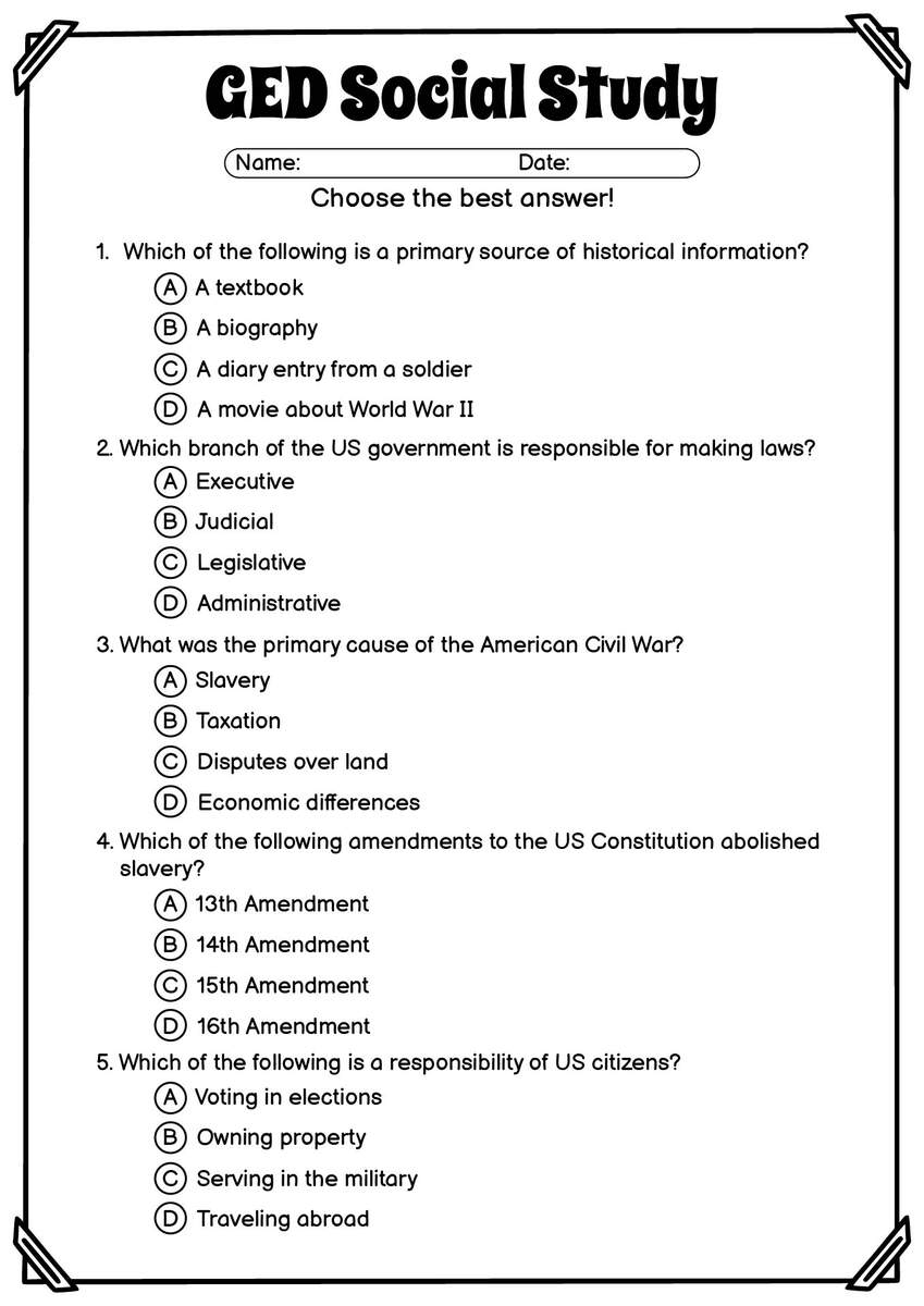 11 GED Reading Comprehension Worksheets Free PDF At Worksheeto