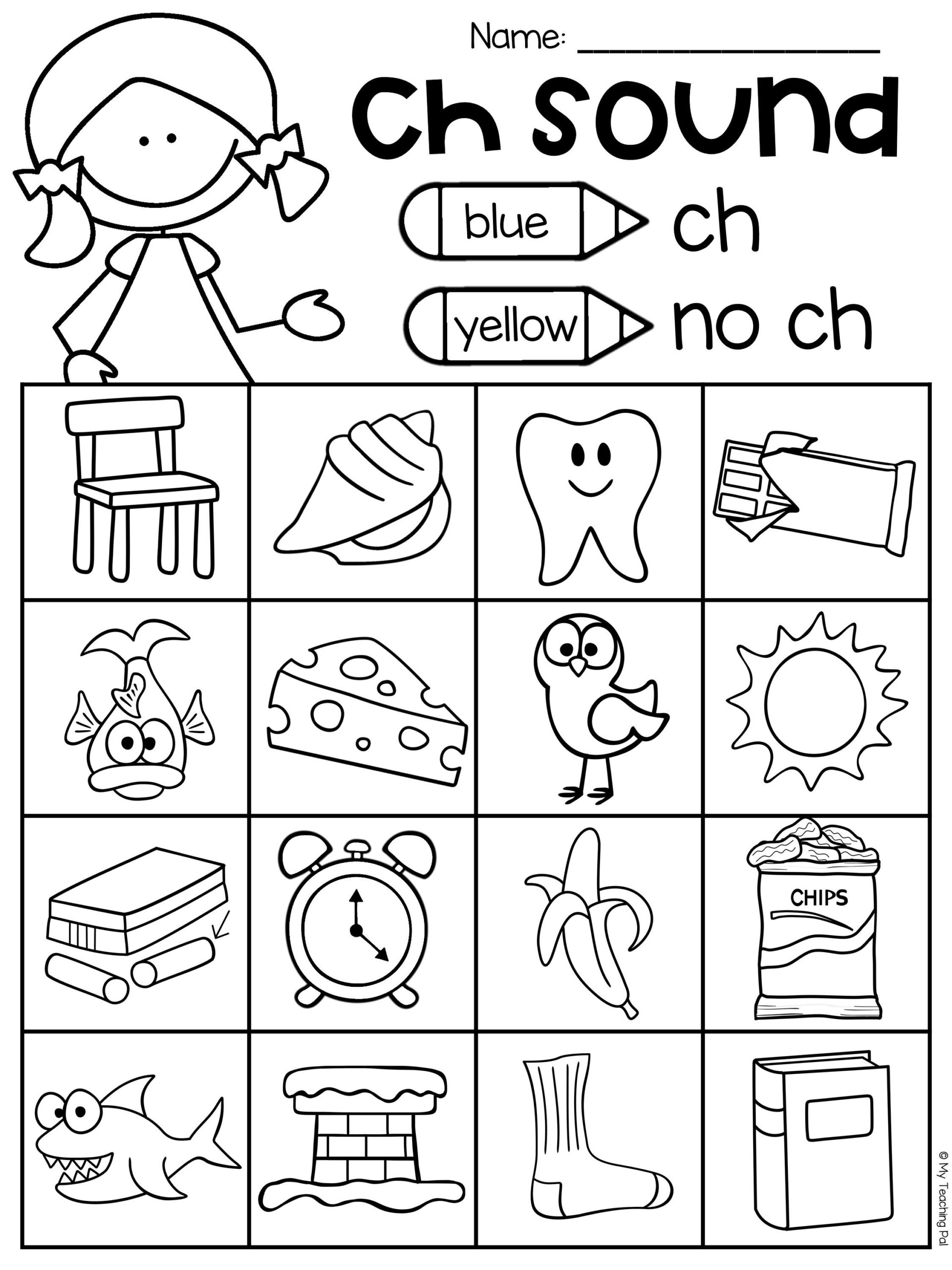 FREE Printable CH Sound Words Worksheets