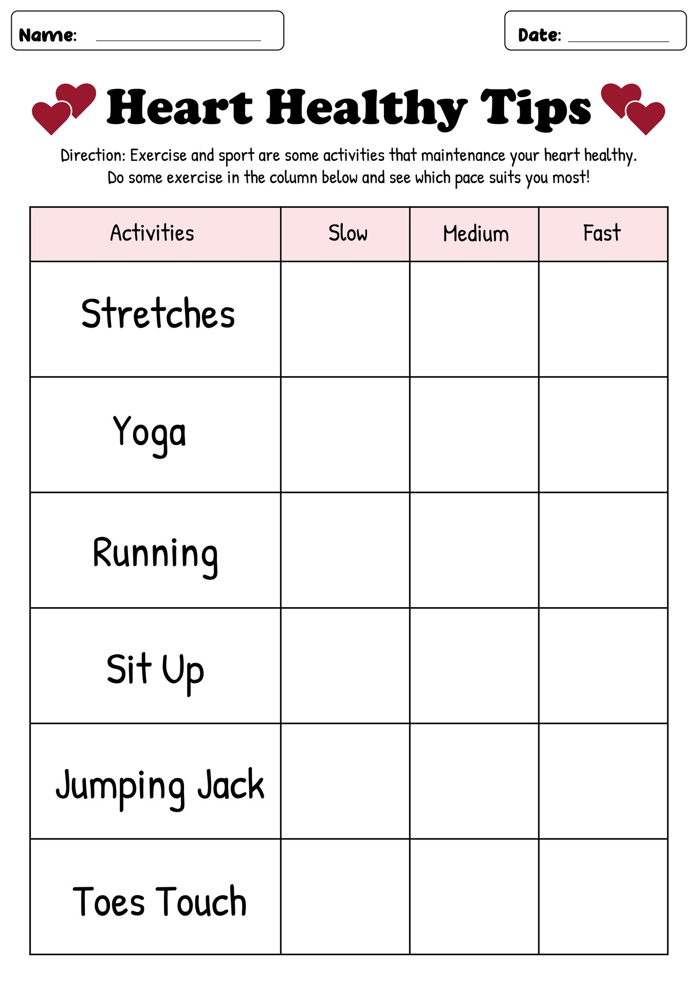 13 Heart Health Worksheets Free PDF At Worksheeto 13 Heart Health Worksheets Free PDF At Worksheeto