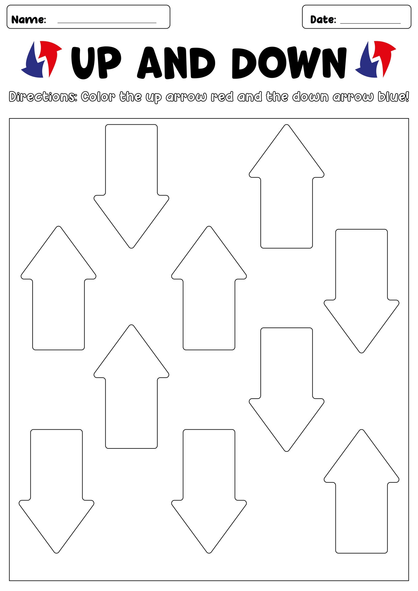 14 Up And Down Worksheets Free PDF At Worksheeto