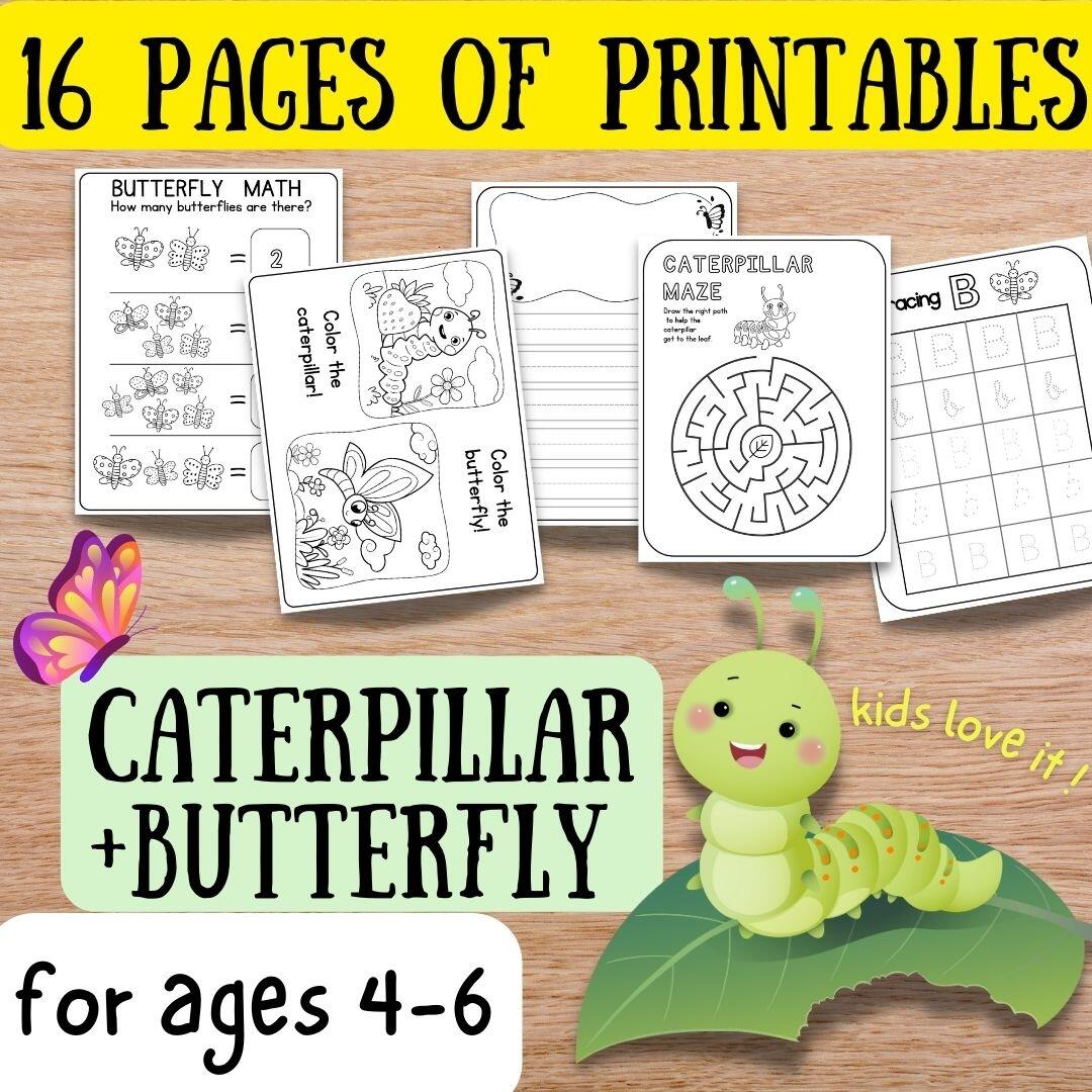 16 Pages Of Caterpillar And Butterfly Themed Printables Math English And Art Made By Teachers