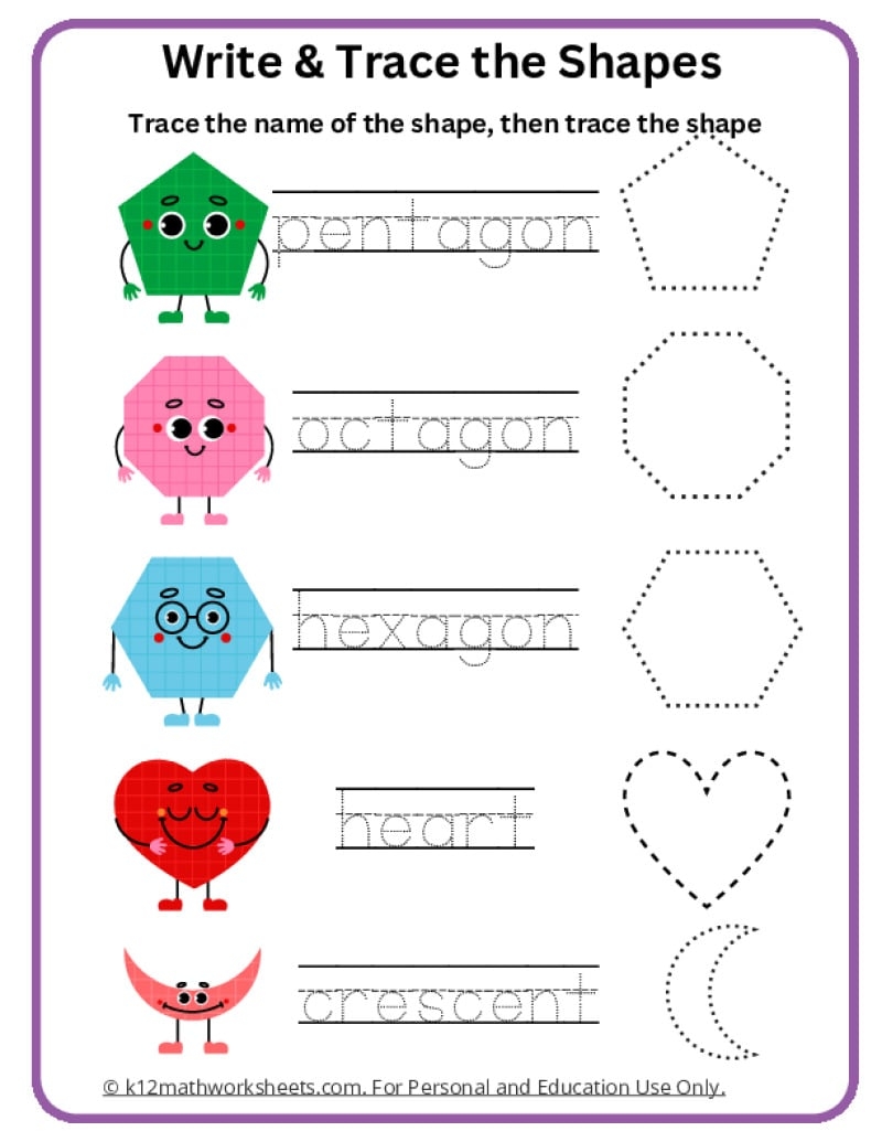 1st Grade Geometry Worksheets Shapes Worksheets