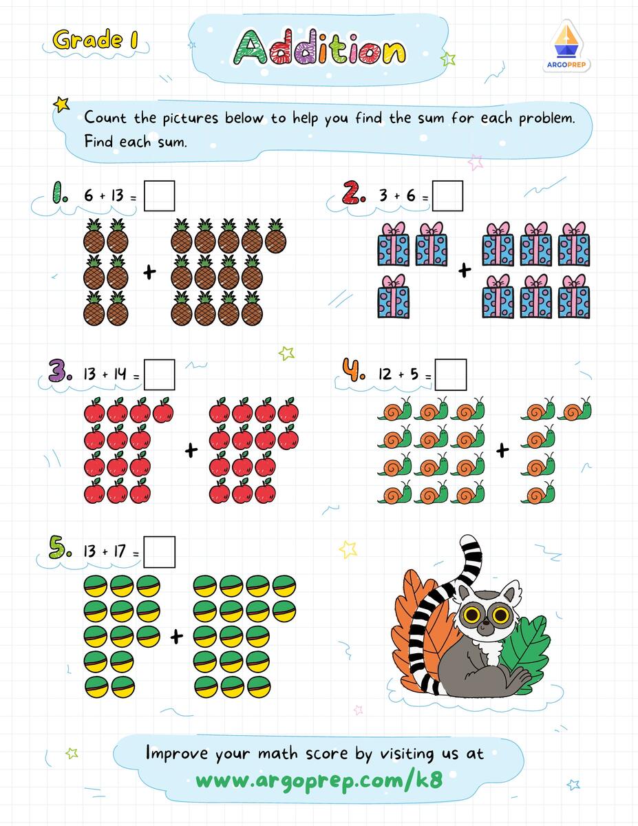 1st Grade Math Worksheets PDF Printable Math Worksheets Cazoom Math