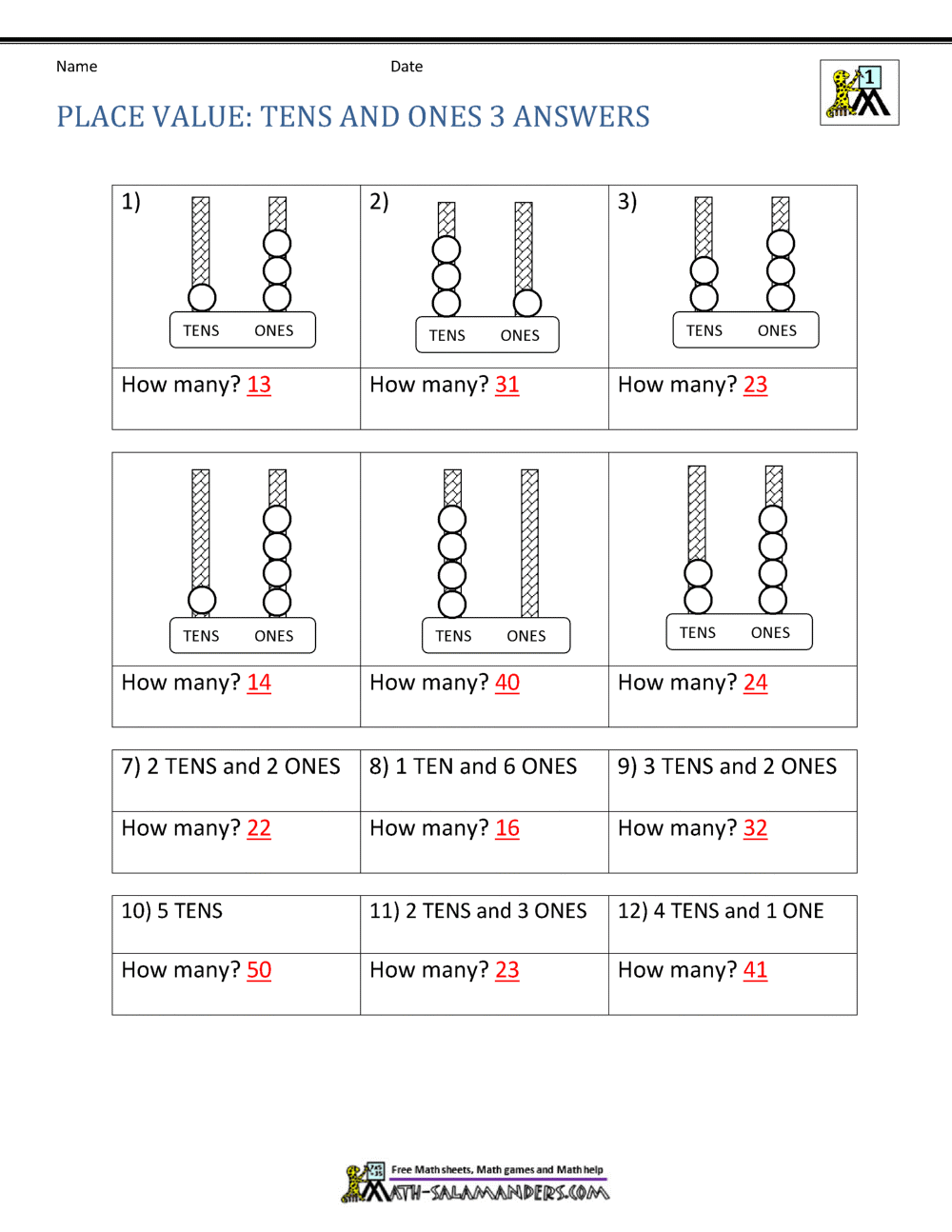 1st Grade Place Value Worksheets 2 Digit Numbers Printable Tens And Ones Worksheets Grade 1 Made By Teachers