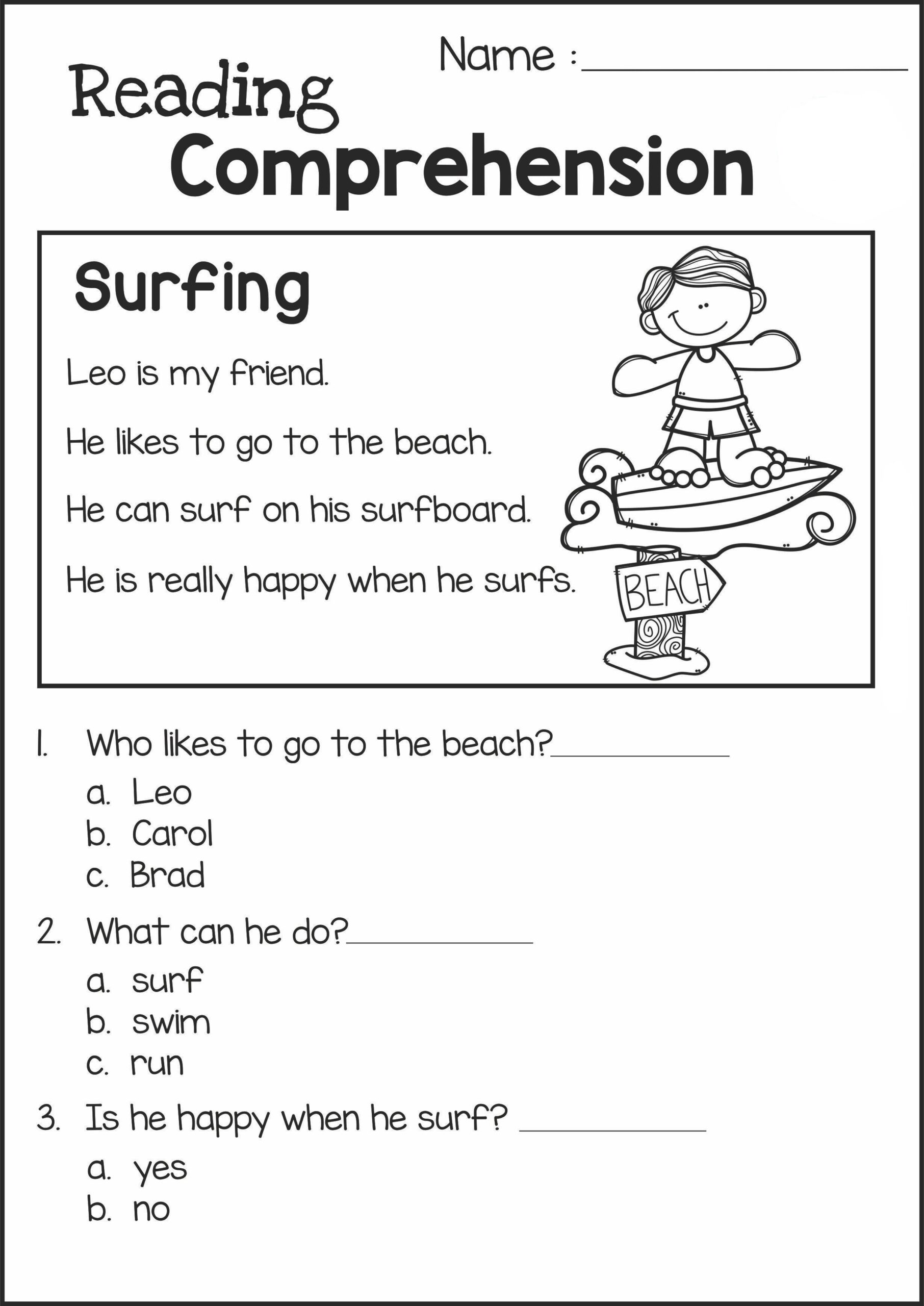 2nd Grade Reading Comprehension Worksheets Free Printable Passages Questions