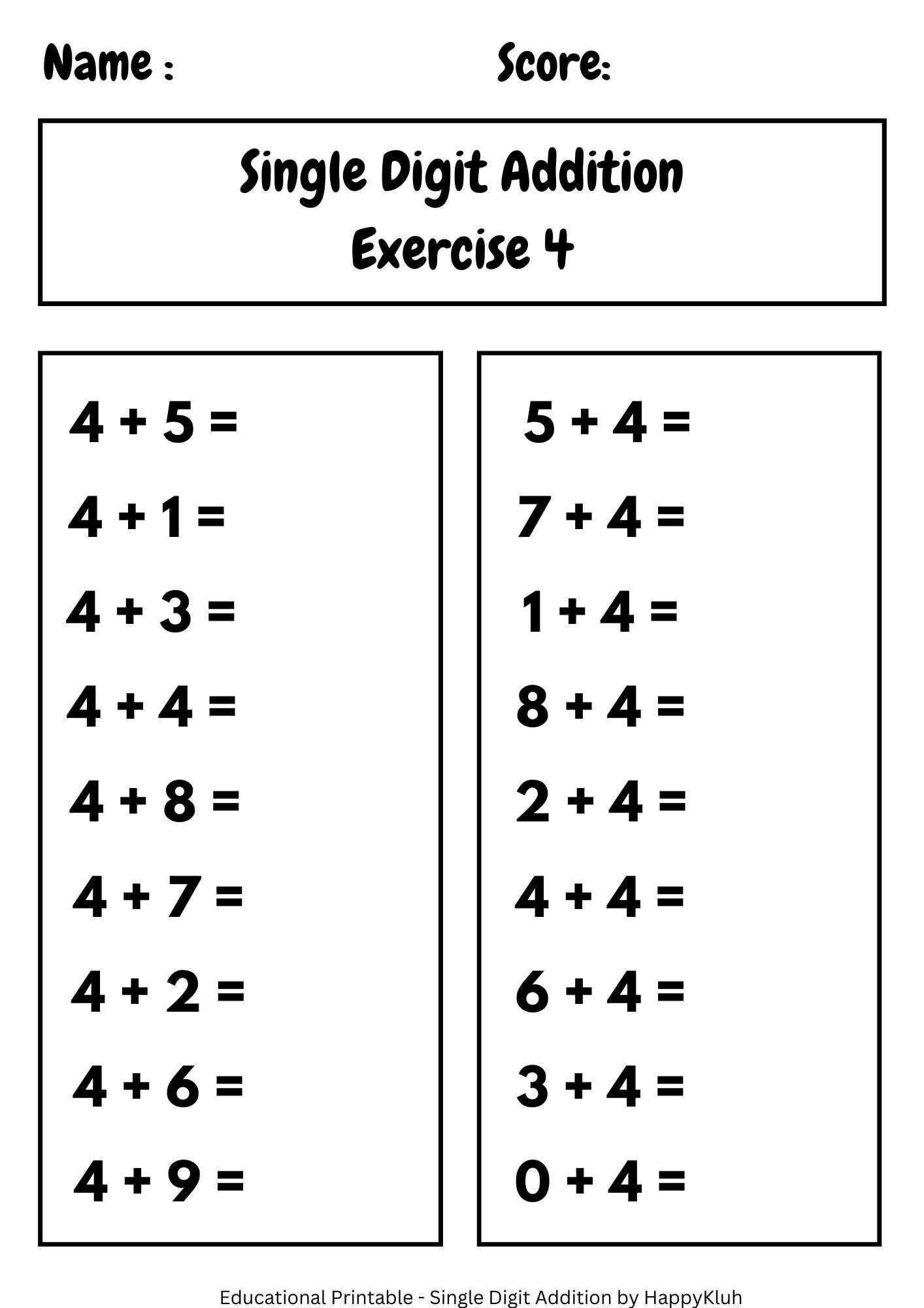 30 Printable Single Digit Addition Worksheets Preschool 2nd Grade Math Etsy 30 Printable Single Digit Addition Worksheets Preschool 2nd Grade Math Etsy