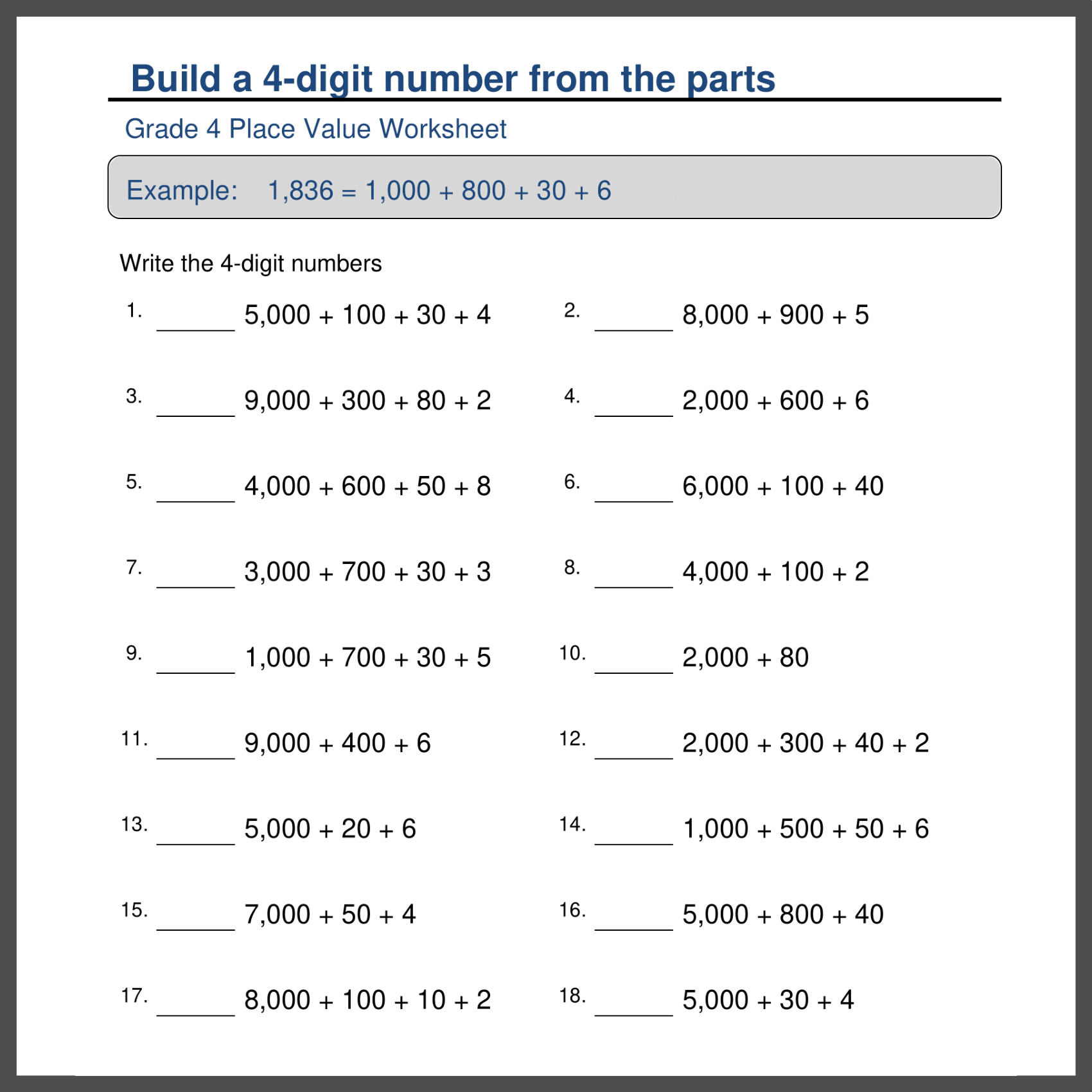 4th Grade Place Value Rounding Worksheets Made By Teachers