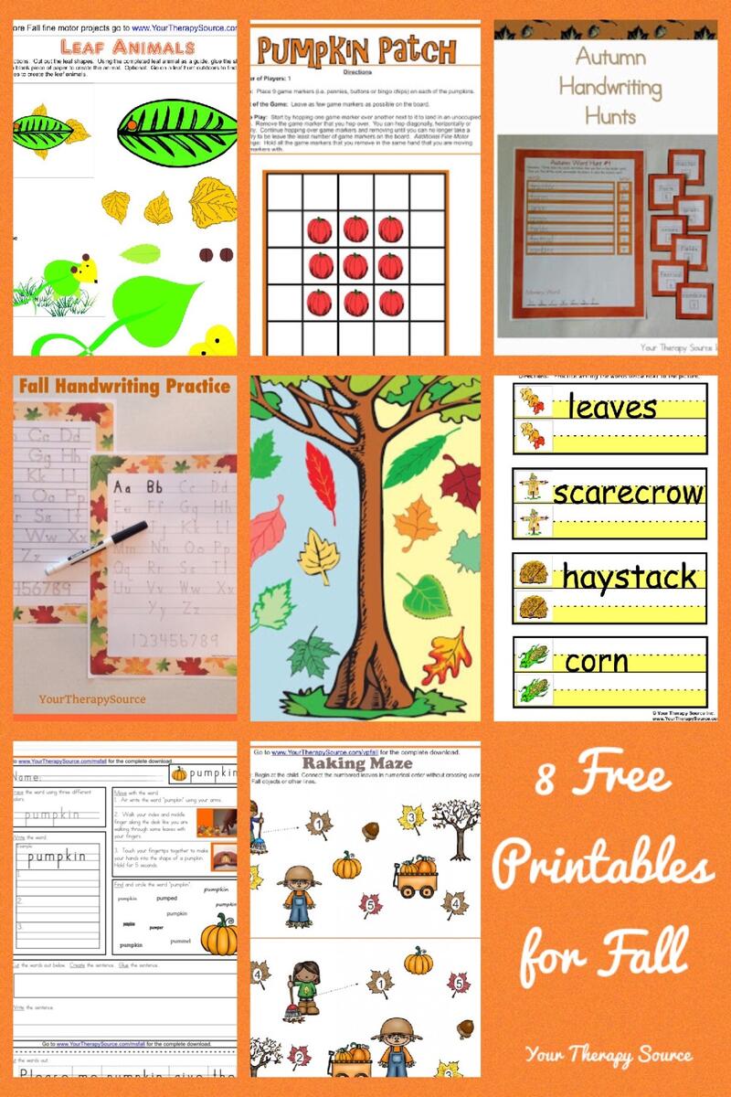 8 Free Printables For Fall Your Therapy Source