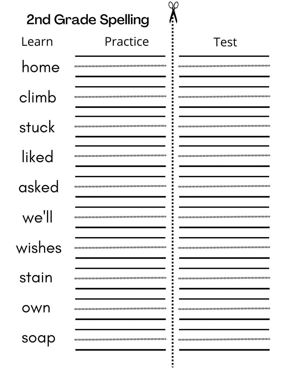 8 Printable Second Grade Writing Spelling Worksheets Spelling Test Etsy 11 Printable Sentence Writing English Worksheets Improve Reading And Writing Skills Ages 4 7 KG1 To Grade 2 Etsy