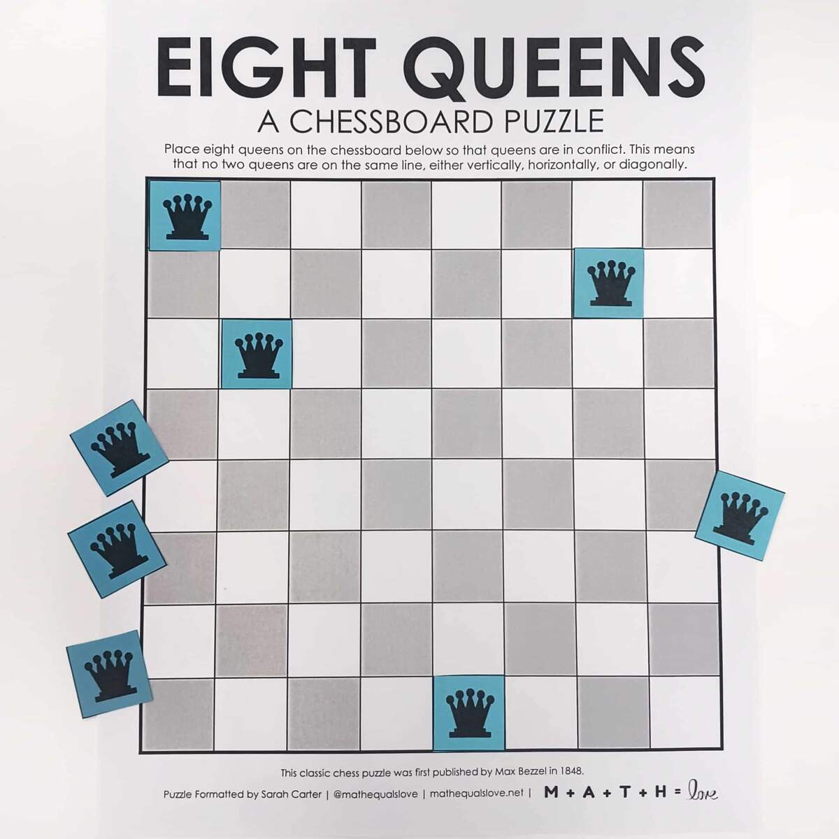 8 Queens Puzzle Free Printable PDF For The Classroom 8 Queens Puzzle Free Printable PDF For The Classroom