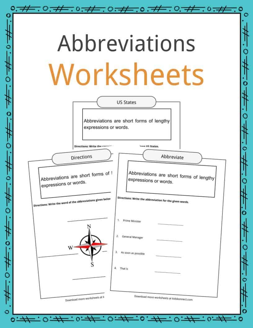 Abbreviations Facts Worksheets Examples Definition For Kids