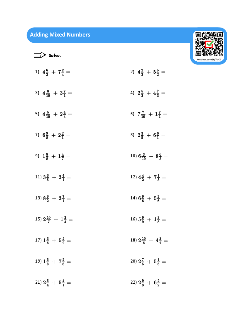 Adding Mixed Numbers Worksheets Worksheets Library Adding Mixed Numbers Worksheets Worksheets Library