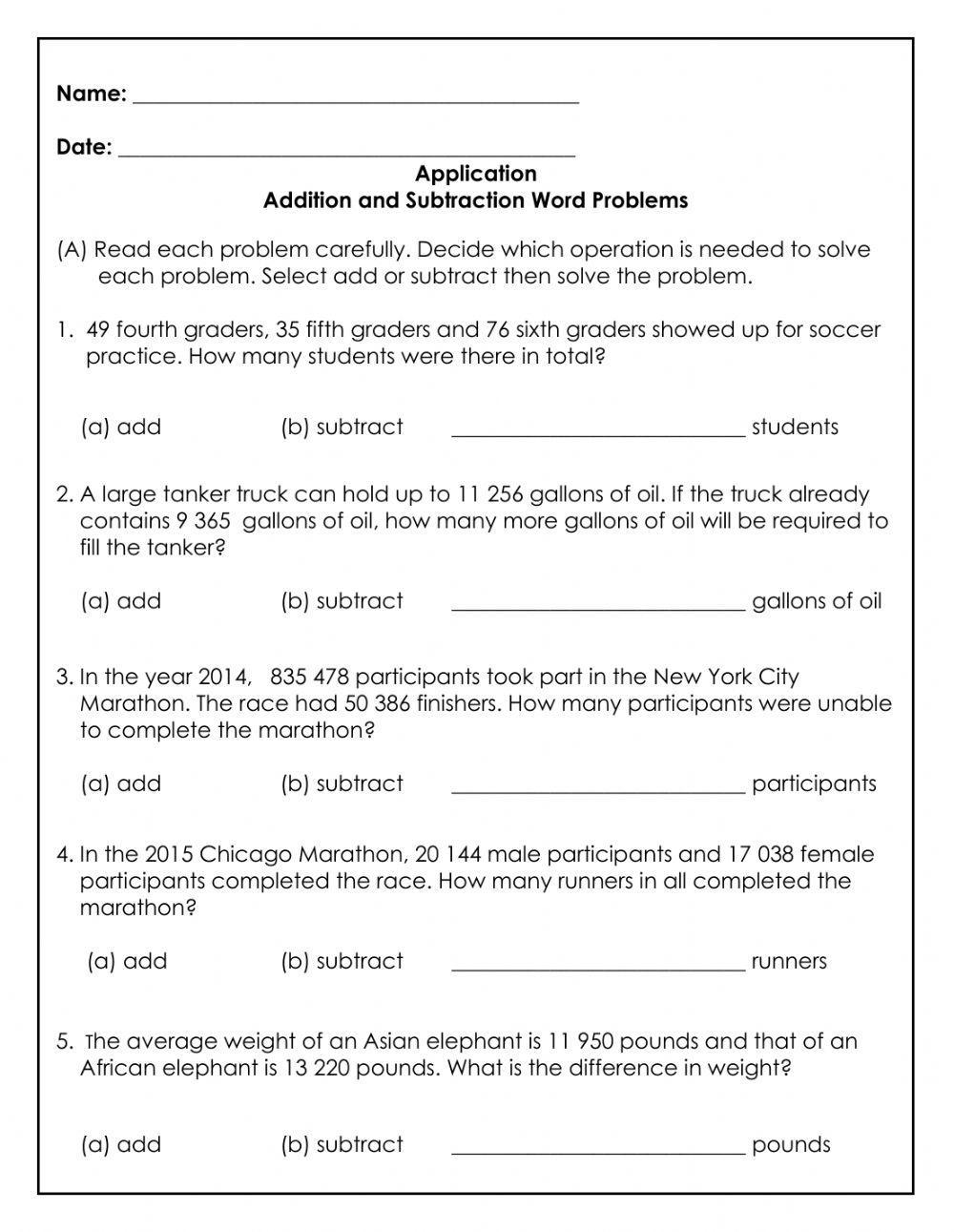 Addition And Subtraction Word Problems Exercise Worksheets Library Addition And Subtraction Word Problems Exercise Worksheets Library