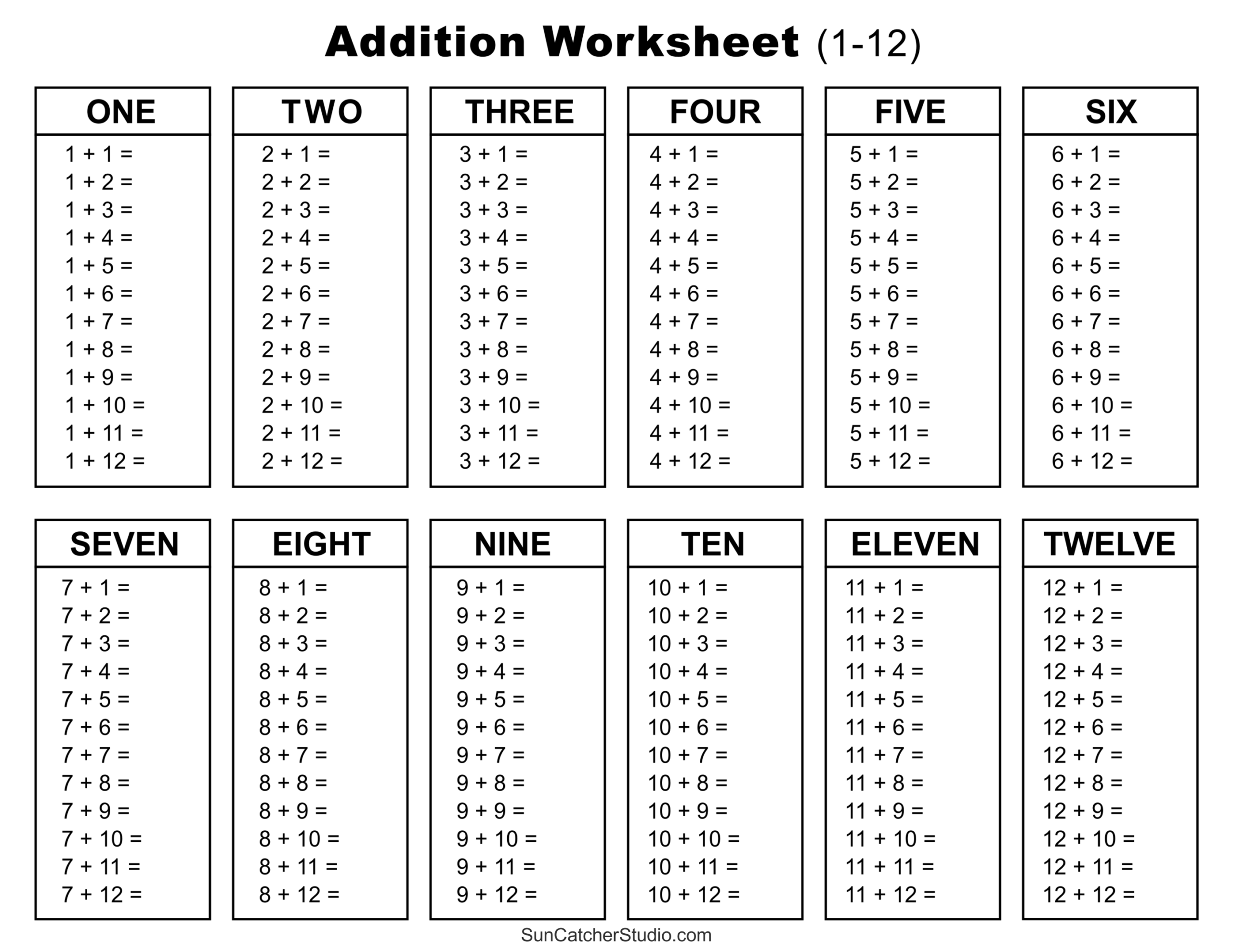 Addition Charts Tables Worksheets Free Printable PDF Files Free Printables Lettering SVG Files Tools Apps Addition Facts To 20 Worksheets