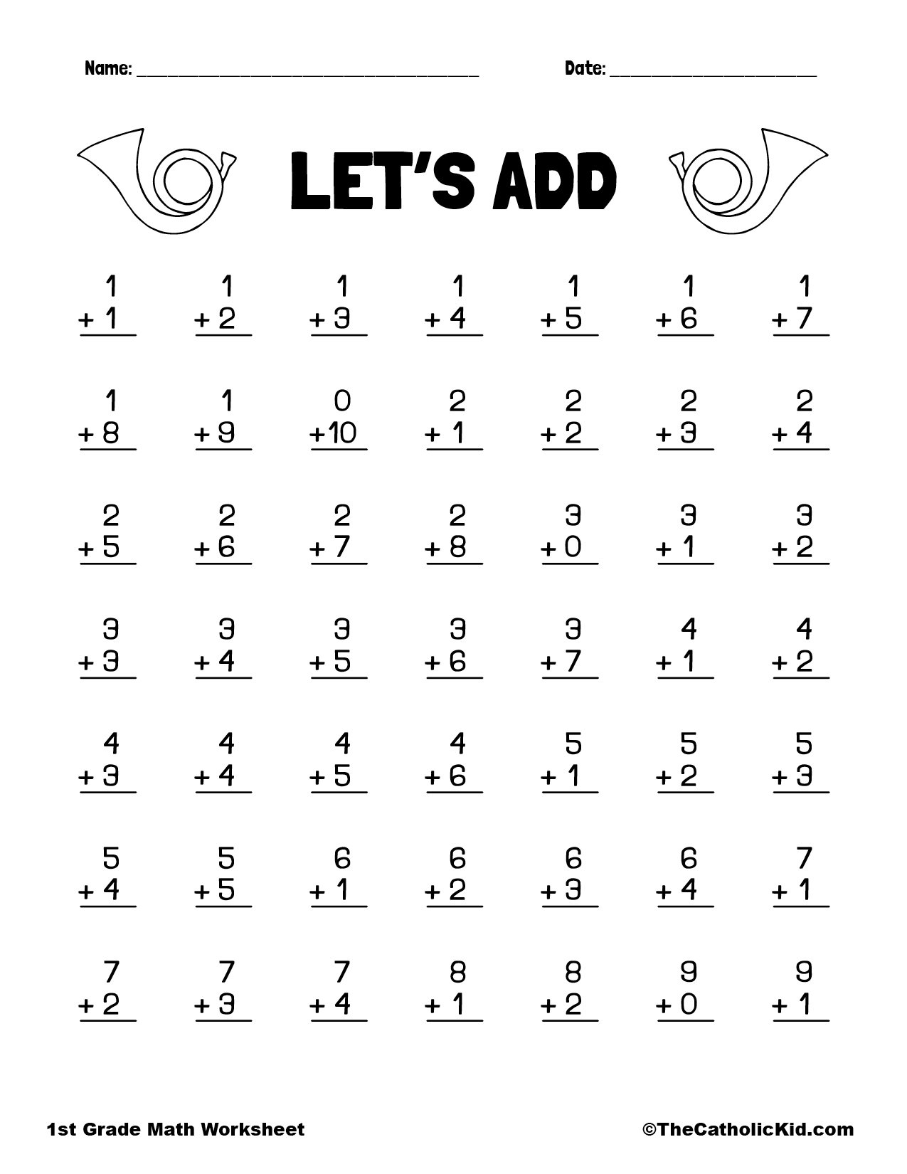Addition Printout 1st Grade Math Worksheet Catholic Free 1st Grade Math Worksheet Templates To Customize Canva