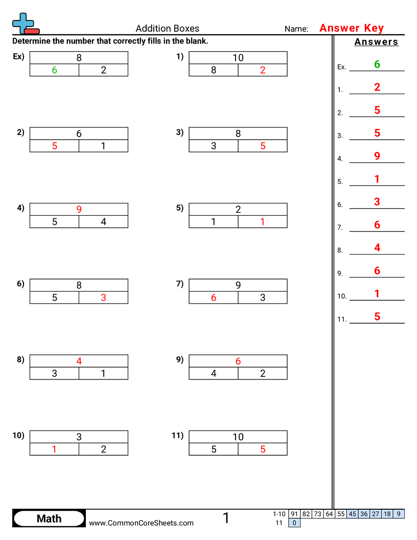 Addition Worksheets