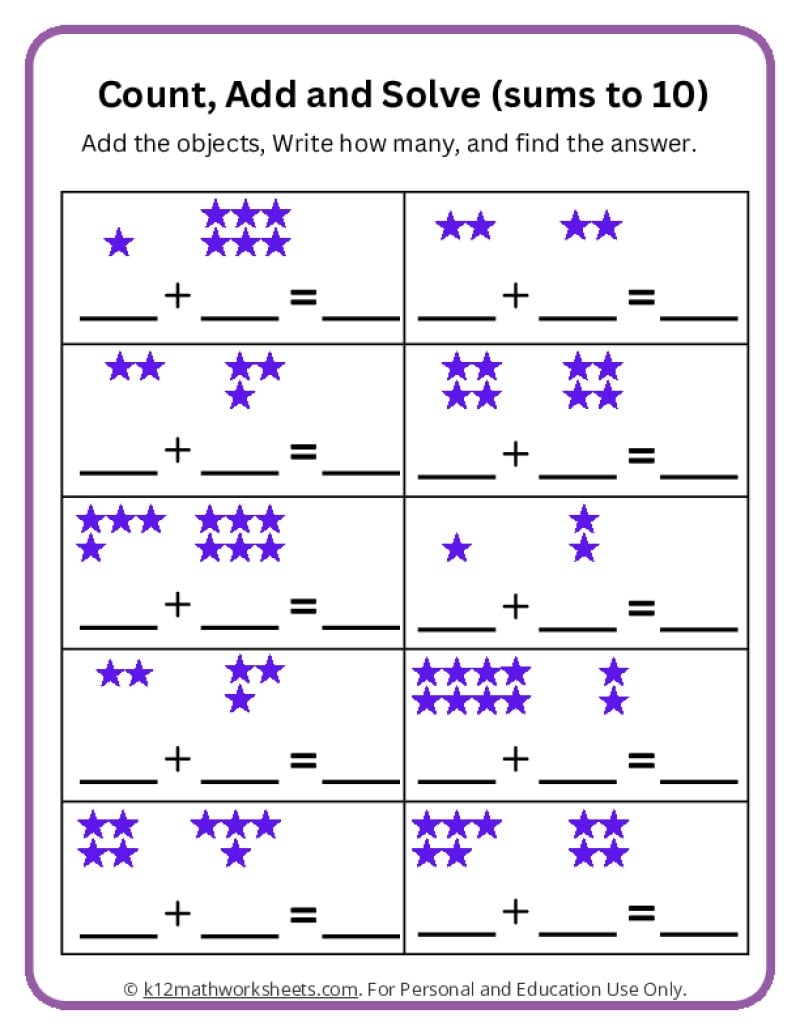 Addition Worksheets K12 Math Worksheets