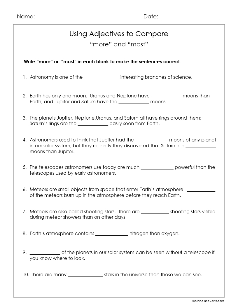 Adjectives That Compare Er Est More Most Outer Space Theme Grades 3 4 Google Drive Made By Teachers Adjectives That Compare Er Est More Most Outer Space Theme Grades 3 4 Google Drive Made By Teachers