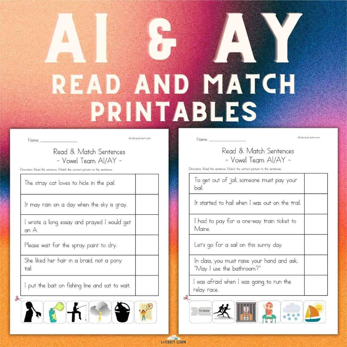 Ai And Ay Words With FREE Games Reading Elephant