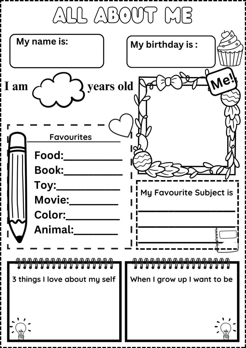 All About Me Printable Introducing Myself Worksheet For Grade 1 2 3 Made By Teachers