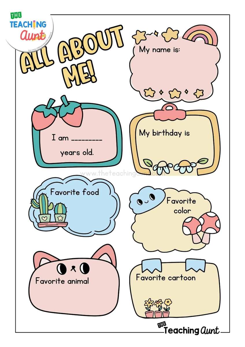 All About Me Worksheets Free Printable The Teaching Aunt All About Me Worksheets Free Printable The Teaching Aunt