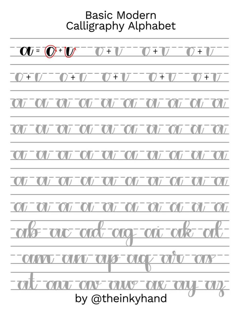 Alphabet Blank Basic Calligraphy Practice Sheets Beginner Printable Calligraphy Practice Sheets Printable Party Favors