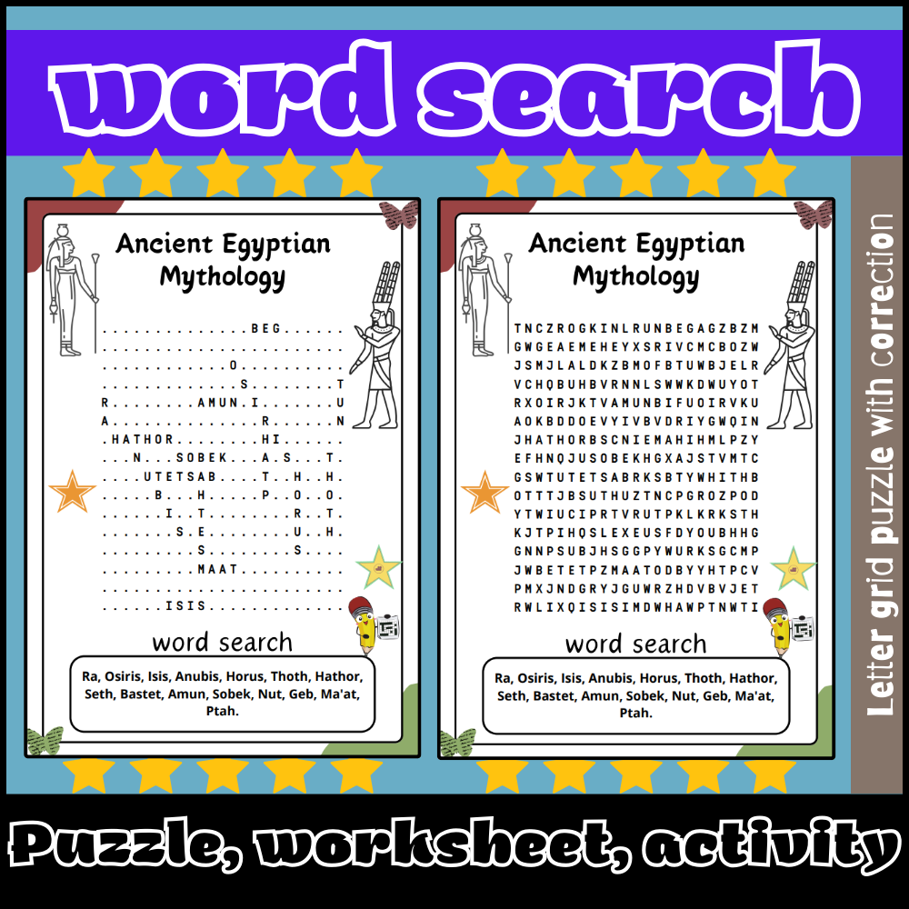 Ancient Egyptian Mythology Word Search Puzzle Worksheet Activity Made By Teachers 16 Ancient Egyptian Gods And Goddesses Coloring Page Printables Learning Activities At PrintColorFun