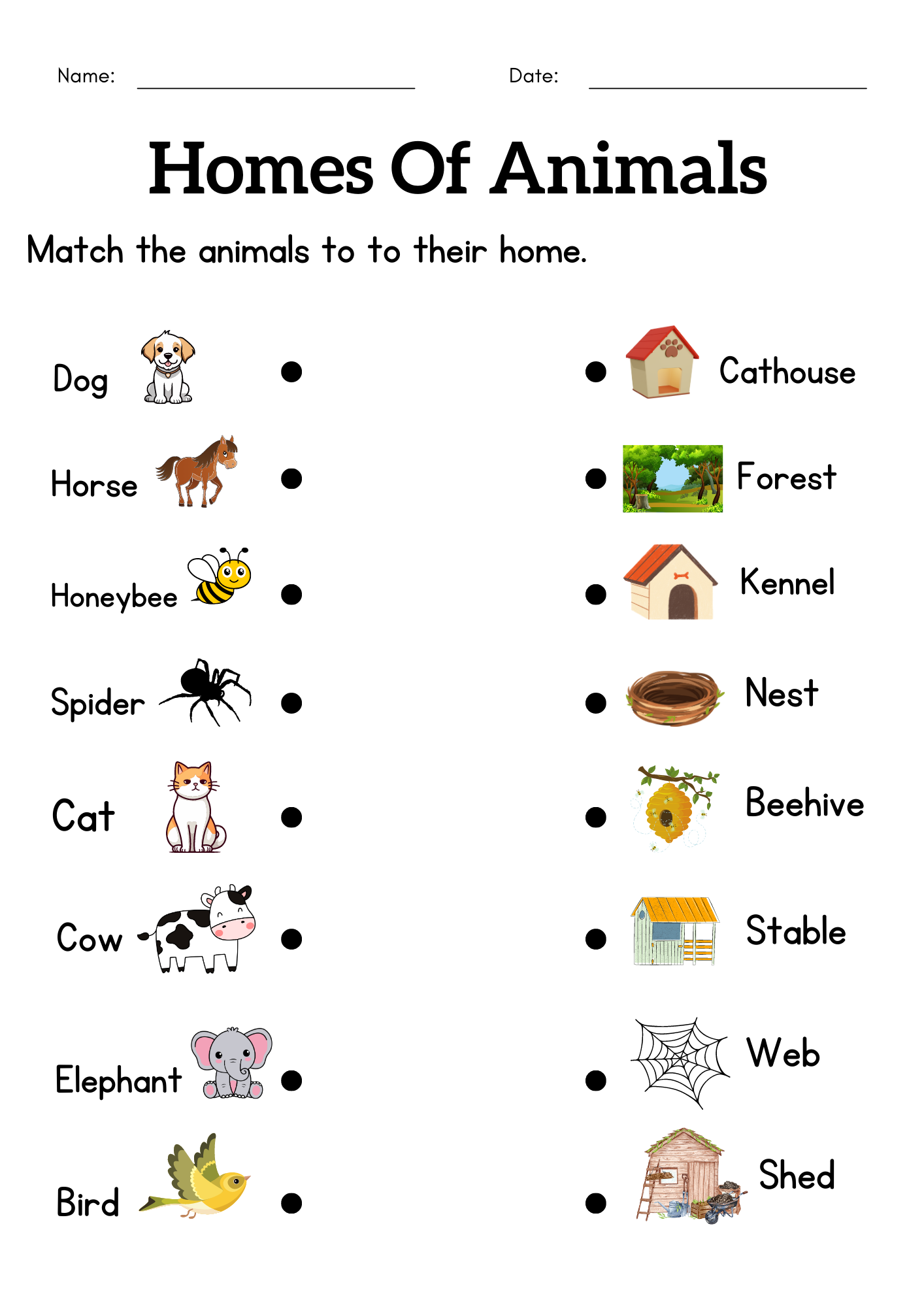Animals And Their Homes Worksheets For Grade 1 2 3 Homes Of Animals Activity Made By Teachers