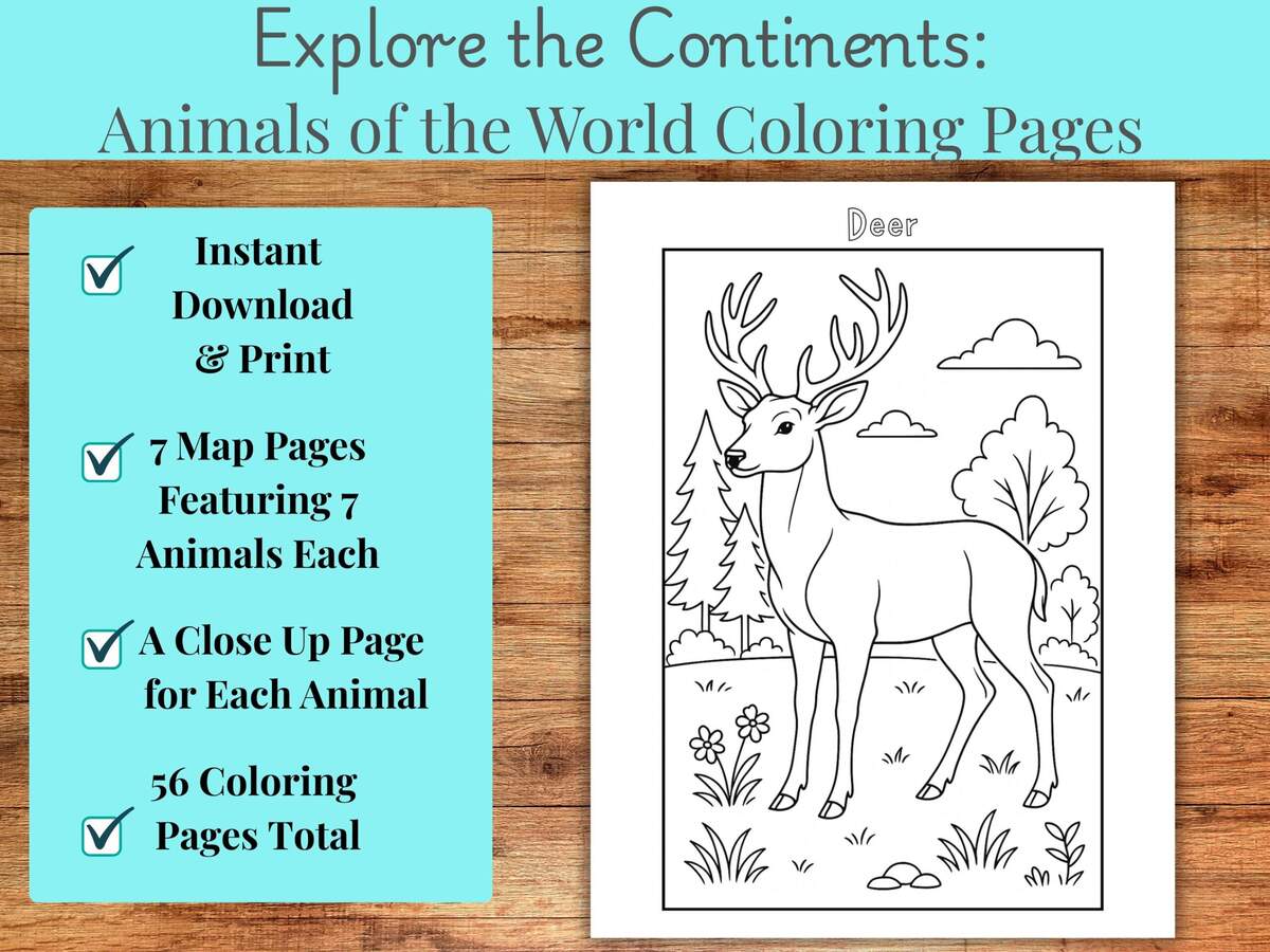 Animals Of The World Coloring Pages Educational Geography Bundle PDF Download Etsy Animals Of The World Coloring Pages Educational Geography Bundle PDF Download Etsy