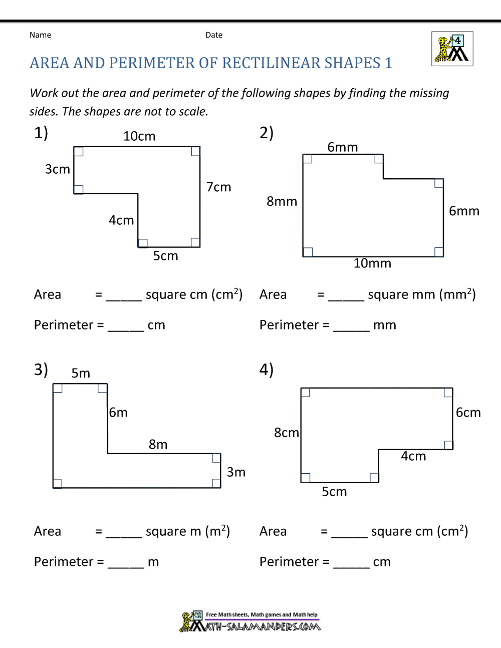 Area And Perimeter Of Rectangle Area And Perimeter Of Rectangle