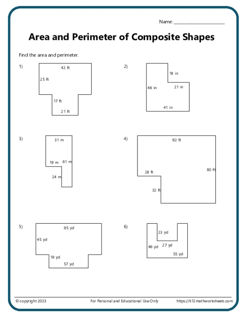 Area And Perimeter Worksheets Area And Perimeter Worksheets