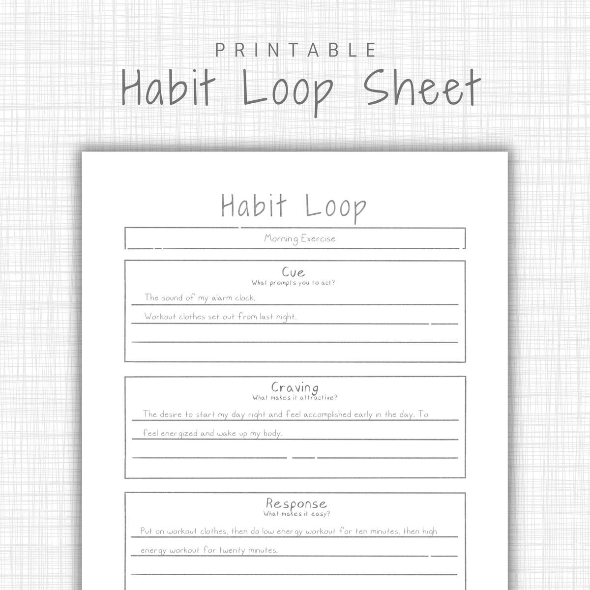 Atomic Habits Worksheet Minimalist Habit Loop Template Behavior Change Printable Self Improvement Self Change Habit Planner Workbook Etsy Atomic Habits Tracker Journal Canva Template For Better Life