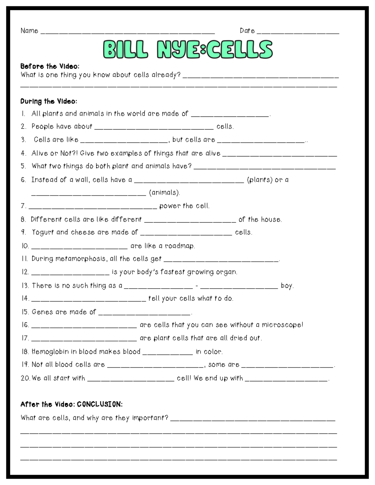 Bill Nye Cells Video Worksheet With Answer Key Science 101 Studocu Free Bill Nye Cells Video Worksheet Download Free Bill Nye Cells Video Worksheet Png Images Free Worksheets On Clipart Library