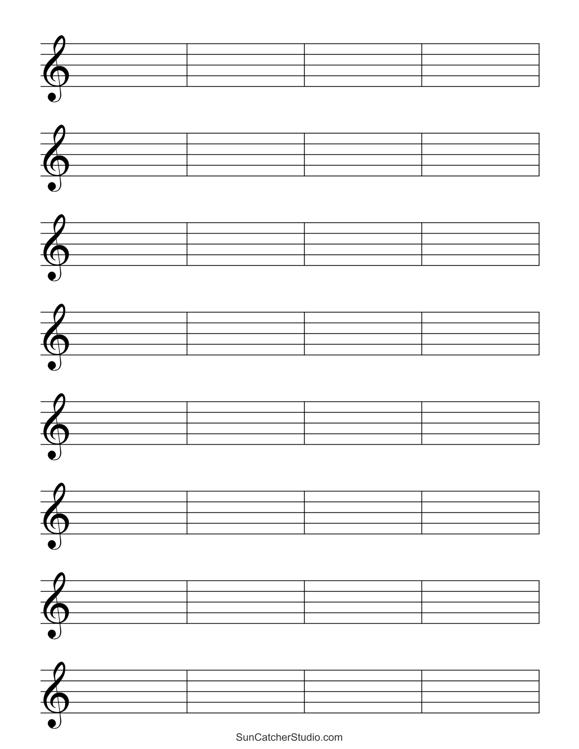 Blank Sheet Music Free Printable Staff Paper Free Printables Lettering SVG Files Tools Apps Free Printable Music Staff Paper Paper Trail Design