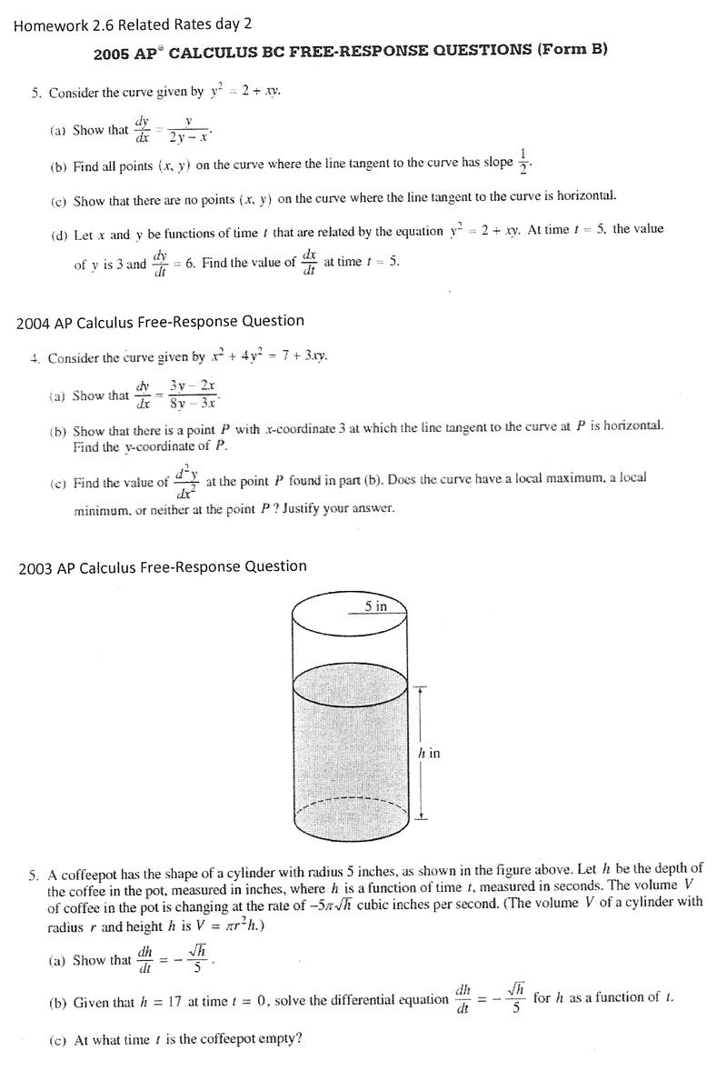 Related Rates Problems Zpattersoncalculus Worksheets Library