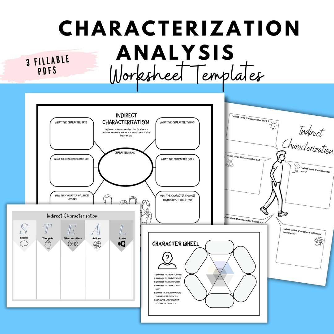 Character Sheet Characterization Template English Graphic Organizer Reading Comprehension Etsy