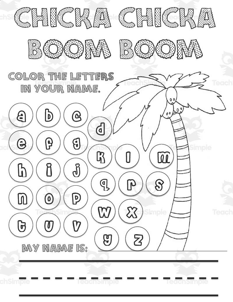 Chicka Chicka Boom Boom Literacy Math Activity By Teach Simple