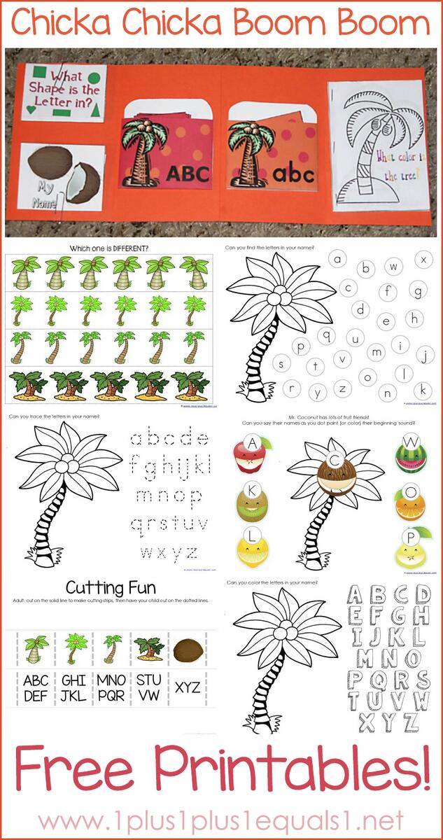 Chicka Chicka Boom Boom Theme Printables Chicka Chicka Boom Boom Theme Printables