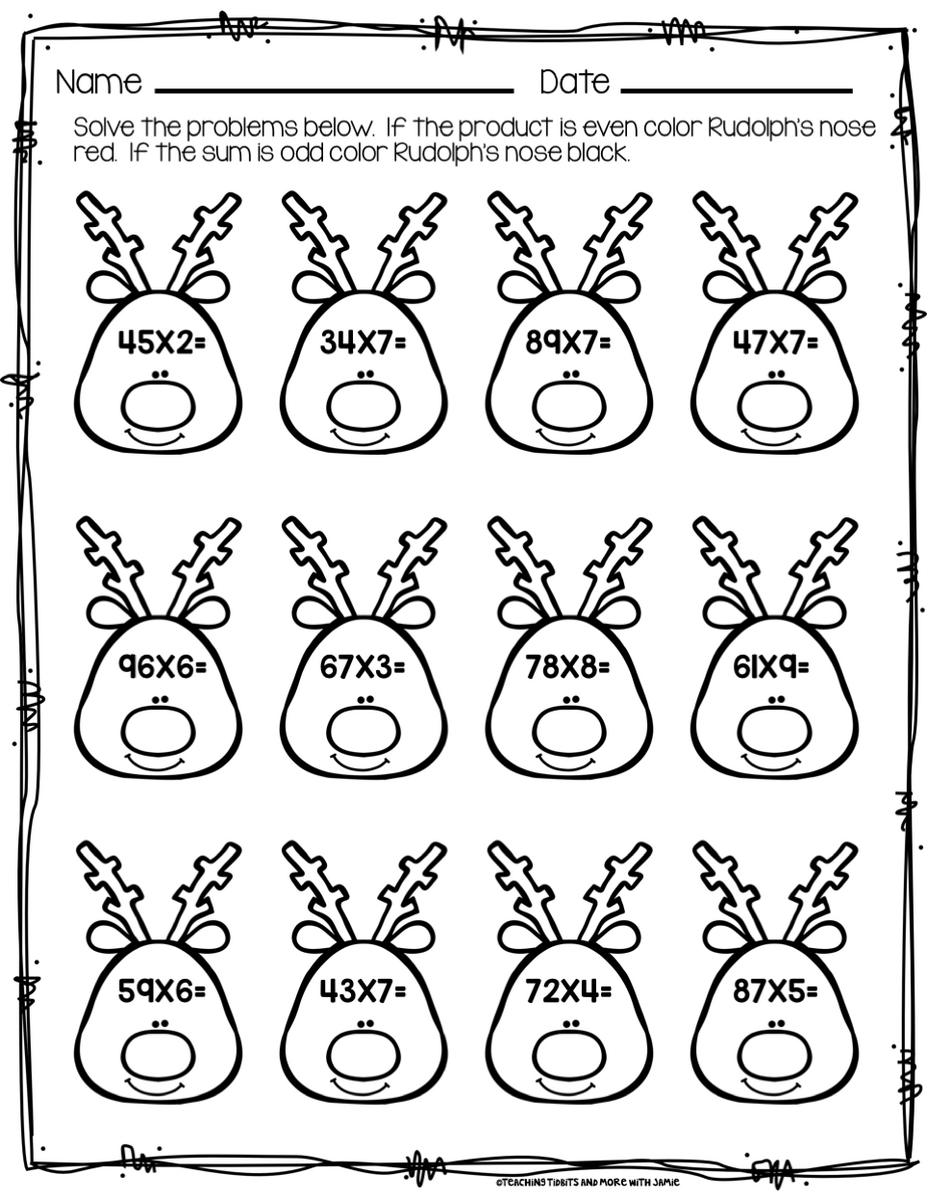 Christmas Math Printables Worksheets Library