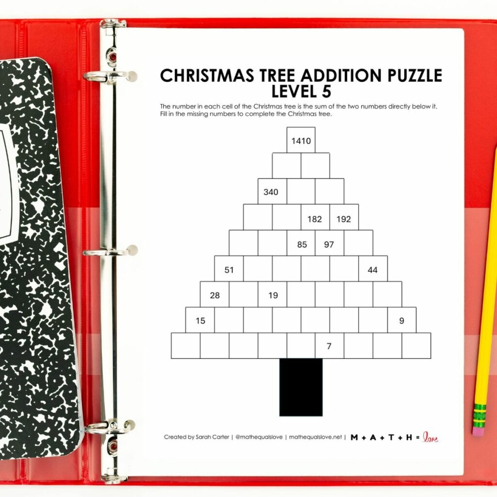 Christmas Tree Addition Puzzle Worksheets FREE PDF Christmas Tree Addition Puzzle Worksheets FREE PDF