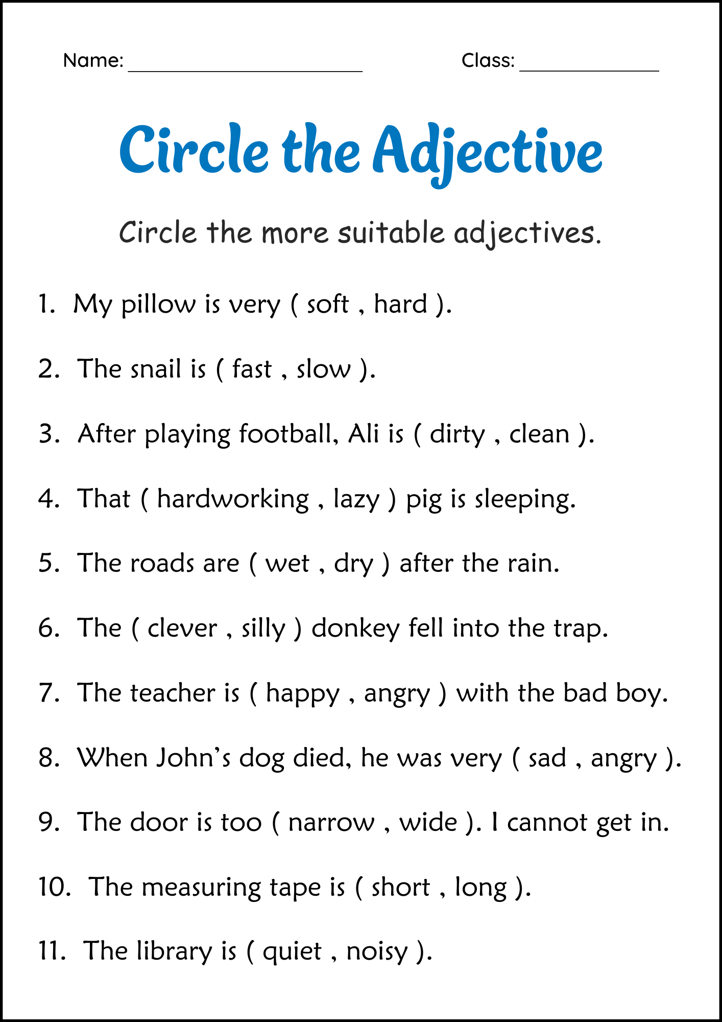 Circle The Adjectives Grammar Worksheets 2nd And 3rd Grade Teaching Resources Circle The Adjectives Grammar Worksheets 2nd And 3rd Grade Teaching Resources