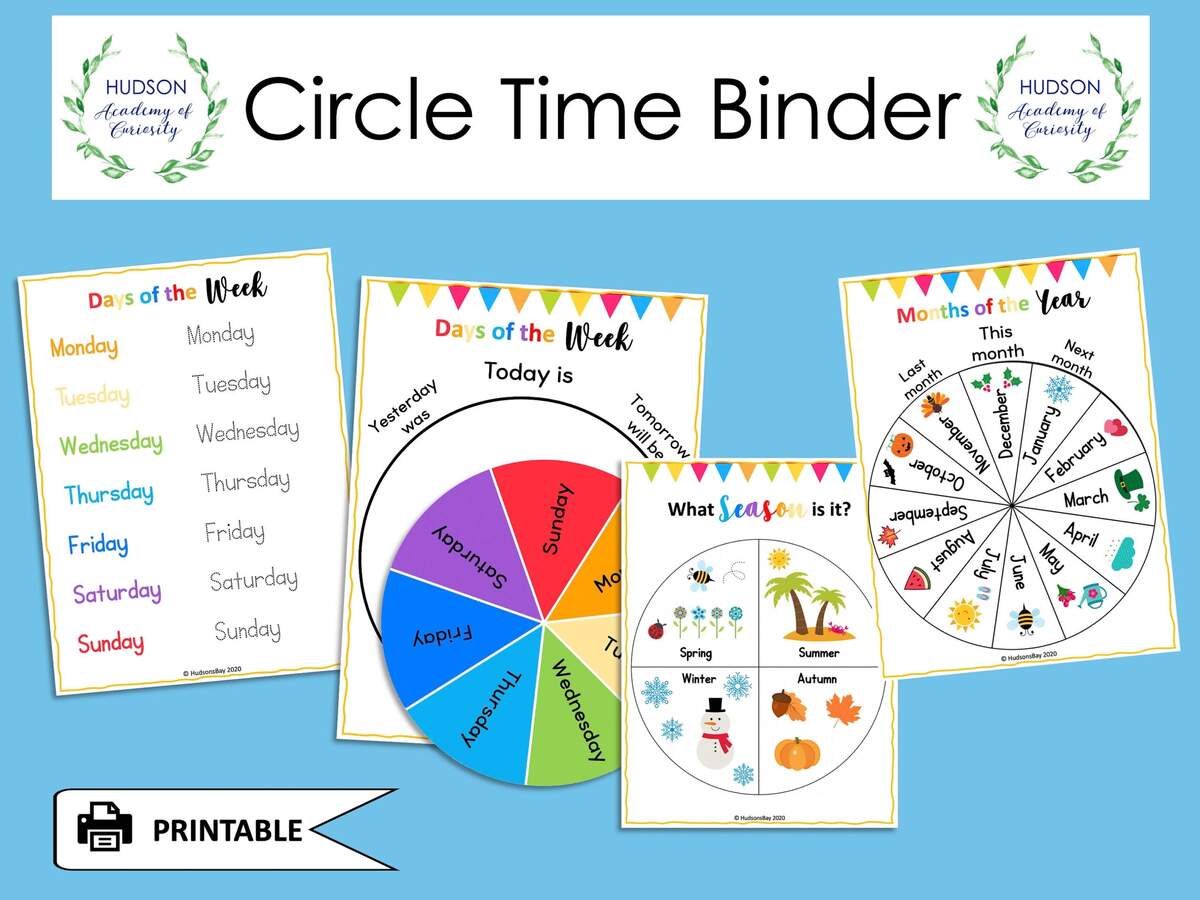 Circle Time Learning Binder Preschool Kindergarten Worksheets PDF Etsy Circle Time Learning Binder Preschool Kindergarten Worksheets PDF Etsy