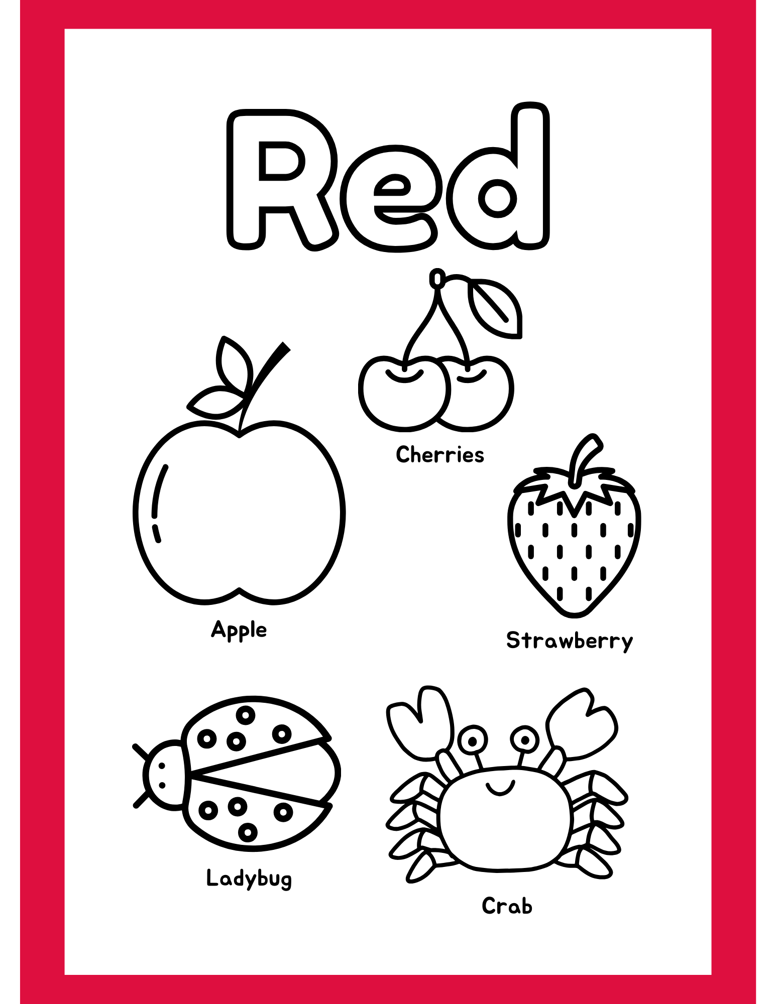 Coloring Pages Fruits Vegetables Animals And Others Freebie Made By Teachers Learn Colors Learn Colors For Kids Learning Colors For Toddler Learn Colors Baby Learn Basic Colors Free Printables Red Things Blue Things Green Things Yellow Things Purple Things Orange