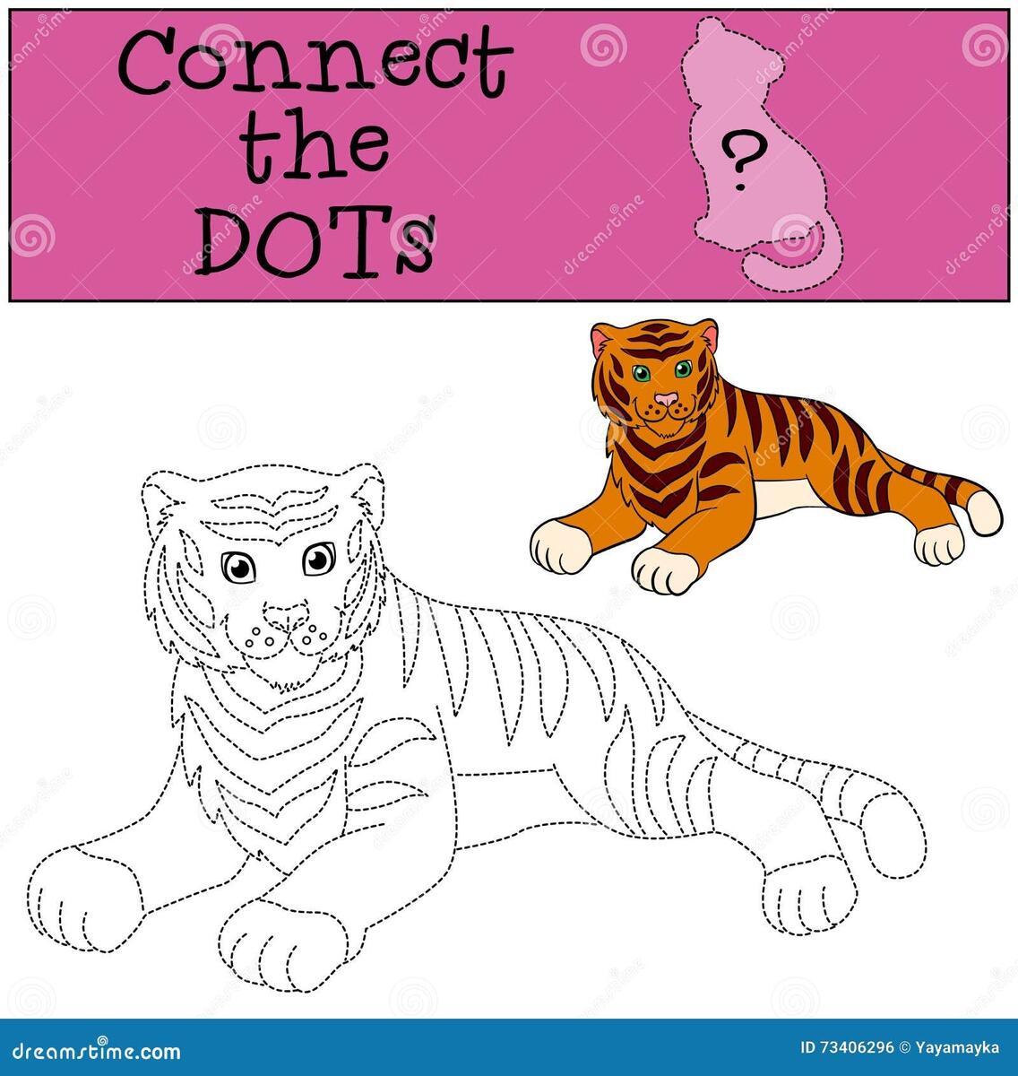 Coloring Pages Wild Animals Little Cute Tiger Stock Vector Illustration Of Join Intelligence 73406296