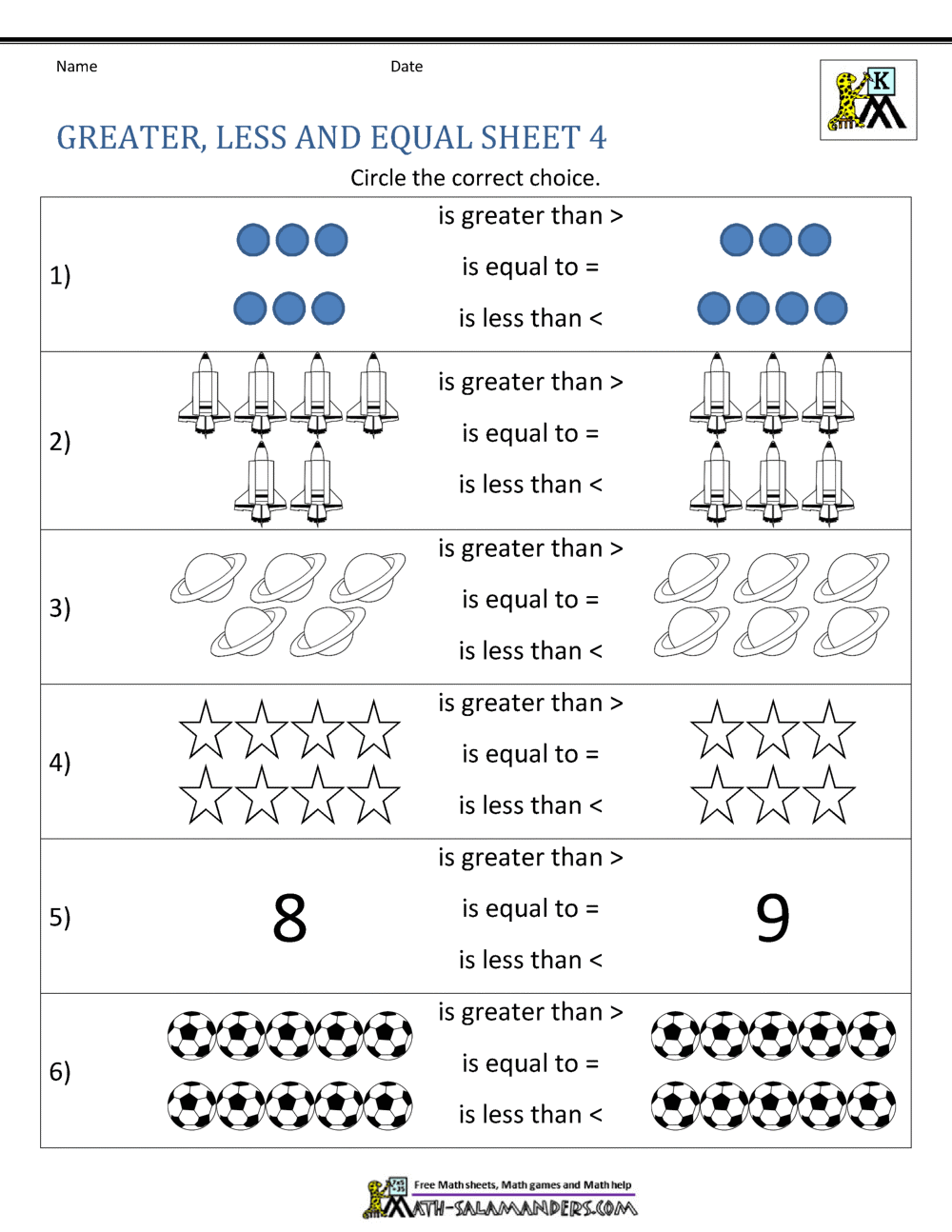 Comparing Numbers Worksheet Comparing Numbers And Amounts Up To 10 Comparing Numbers Worksheet Comparing Numbers And Amounts Up To 10