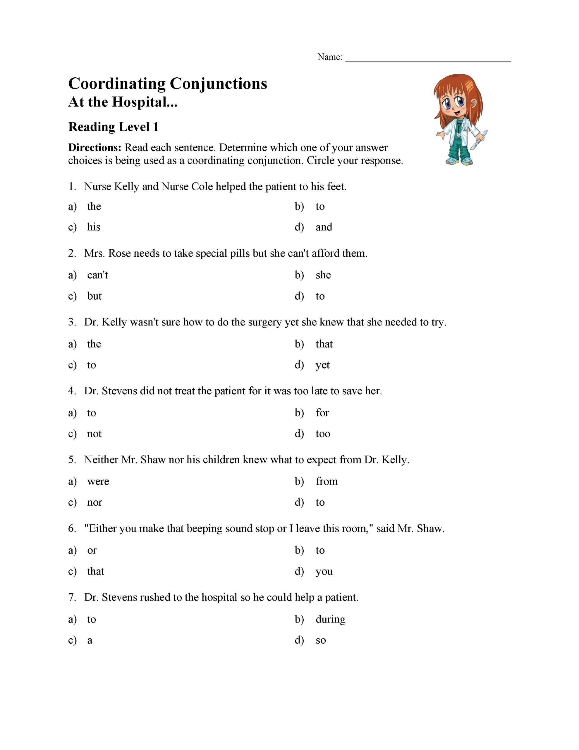 Conjunctions Worksheets Superstar Worksheets